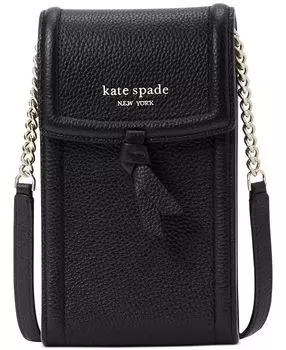 Кожаное плечо через плечо Knott North South для телефона kate spade new york, черный