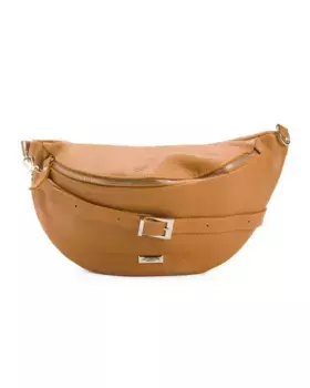 Кожаное плечо через плечо с ремешком в форме полумесяца, сделано в Италии Viola Castellani, цвет Cuoio