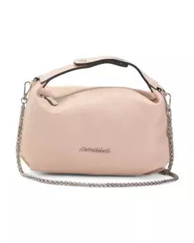 Кожаное плечо через плечо с застежкой сверху, сделано в Италии Marina Galanti, цвет Nude