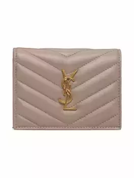 Кожаное портмоне Cassandre Matelasse Saint Laurent, серый