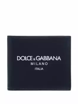 Кожаное портмоне с логотипом Dolce&Gabbana, тёмно-синий