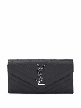 Кожаное портмоне с логотипом Saint Laurent