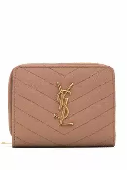 Кожаное портмоне с логотипом Saint Laurent