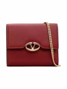 Кожаное портмоне V-logo Valentino Garavani, красный