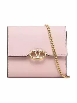 Кожаное портмоне V-logo Valentino Garavani, розовый