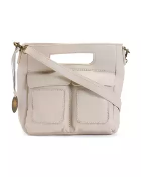 Кожаное ручное плечо через плечо Born, цвет Bone