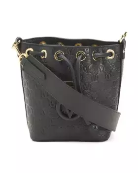 Кожаное ведро через плечо Jules Dollaro, сделано в Италии Valentino By Mario Valentino, темно-синий