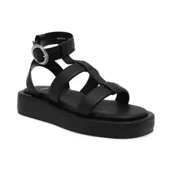 Кожаные алые босоножки Boss, черный