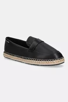 Кожаные эспадрильи Espadrille W/CK HW - LTH Calvin Klein, черный