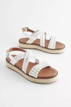 Кожаные эспадрильи Forever Comfort на плоской подошве Next, белый