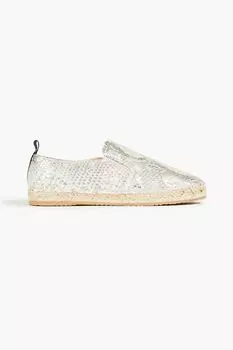 Кожаные эспадрильи Lichi со змеиным принтом и эффектом металлик JIMMY CHOO, золотой