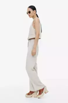 Кожаные эспадрильи на узкой платформе H&M, коричневый