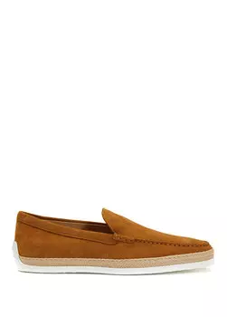 Кожаные эспадрильи с логотипом карамельного цвета Tod's