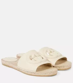 Кожаные эспадрильи-слипоны Cut Gucci, New Ivoire/ New Ivoir
