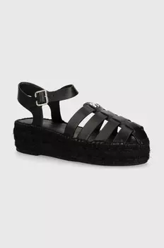 Кожаные эспадрильи Tommy Hilfiger TH AUTHENTIC LEATHER ESPADRILLE, черный