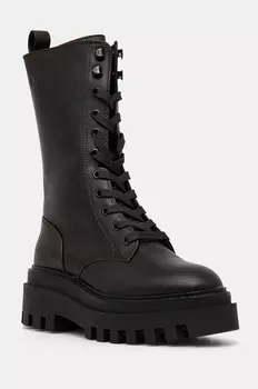 Кожаные байкерские ботинки Calvin Klein Jeans FLATFORM LACE UP BOOT MG LTH, коричневый