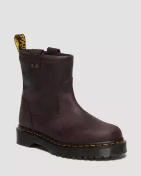 Кожаные байкерские ботинки Dr. Martens Anistone Lo, цвет Dark Brown — Burnished Waxy Pull Up Wp