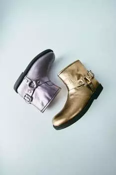 Кожаные байкерские ботинки ZARA, розовый