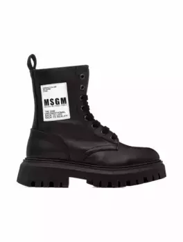 Кожаные байкеры с логотипом MSGM, черный