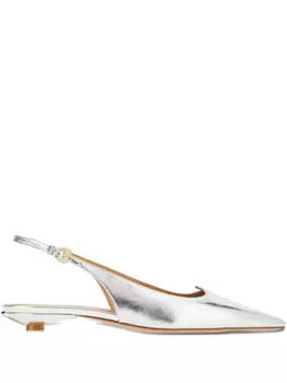 Кожаные балетки A.Bocca, серебряный