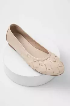 Кожаные балетки Answear Lab, бежевый