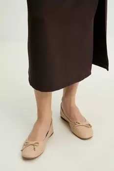 Кожаные балетки Answear.Lab, бежевый