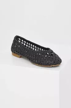 Кожаные балетки Answear Lab, черный