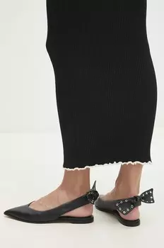 Кожаные балетки Answear Lab, черный