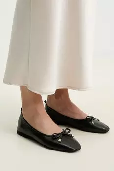 Кожаные балетки Answear.Lab, черный