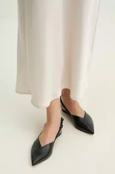Кожаные балетки Answear.Lab, черный