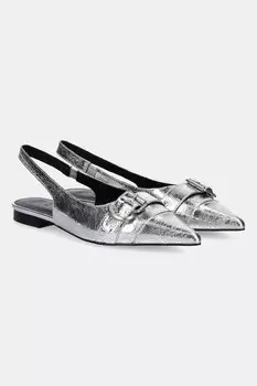 Кожаные балетки Answear.Lab, серебряный