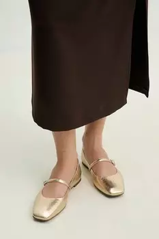 Кожаные балетки Answear.Lab, золотой