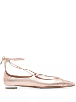 Кожаные балетки Aquazzura, розовый