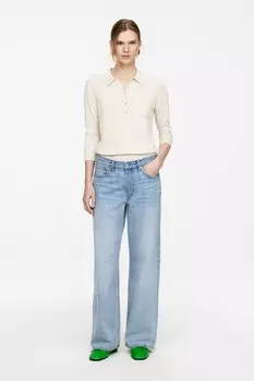 Кожаные балетки Arket, зеленый