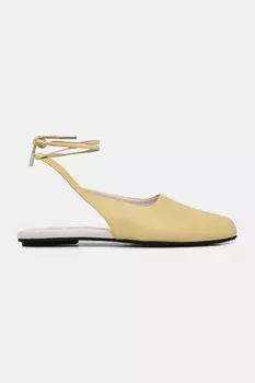 Кожаные балетки BALLERINA SLING BACK LTH Calvin Klein, желтый
