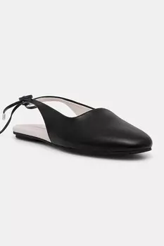 Кожаные балетки BALLERINA SLING BACK LTH Calvin Klein, черный