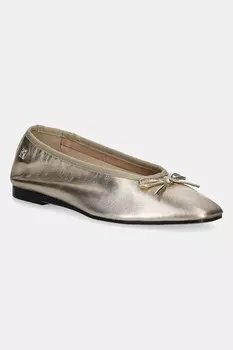 Кожаные балетки Ballerina Soft Leather Metallic Tommy Hilfiger, золотой
