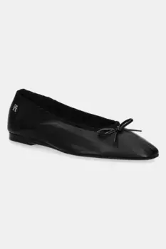 Кожаные балетки BALLERINA SOFT LEATHER Tommy Hilfiger, черный