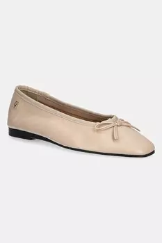 Кожаные балетки Ballerina soft leather Tommy Hilfiger, бежевый