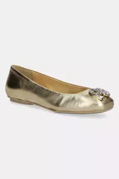 Кожаные балетки Ballet Ballerina Furla, золотой