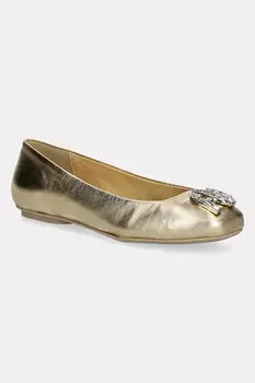 Кожаные балетки Ballet Ballerina Furla, золотой