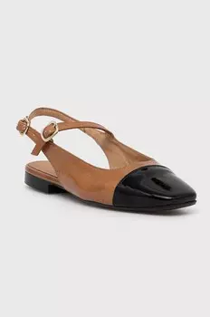 Кожаные балетки Billi Bi, коричневый