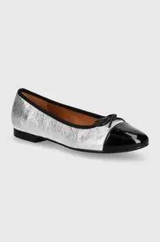 Кожаные балетки Billi Bi, серебряный