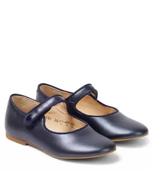 Кожаные балетки Daisy Baby Pom d'Api, синий
