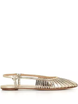 Кожаные балетки Del Carlo, золотой