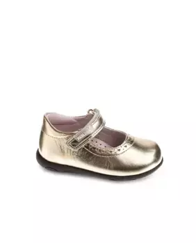Кожаные балетки для девочек на застежке-липучке Pablosky, золотой