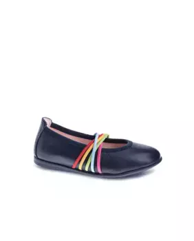 Кожаные балетки для девочки на резинке Pablosky, синий