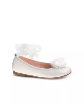 Кожаные балетки для девочки на резинке Pablosky, бежевый
