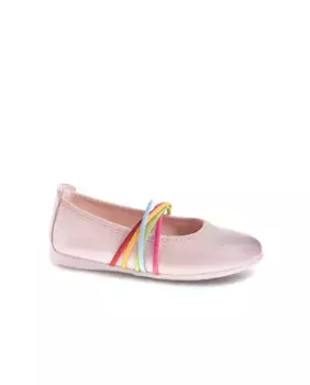 Кожаные балетки для девочки на резинке Pablosky, розовый