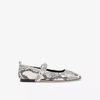 Кожаные балетки Elba со змеиным принтом Whistles, черный